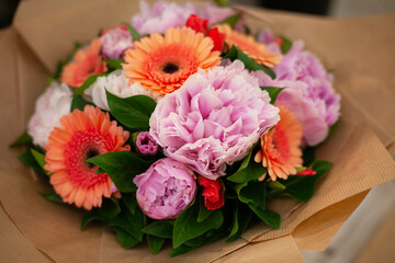 Beautiful bright spring flowers against the backdrop of the sun and nature