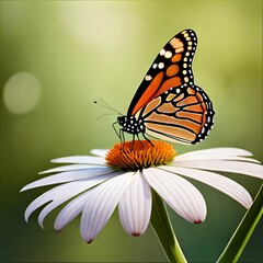 Obraz premium butterfly on a flower created in artificial intelligence
