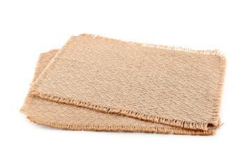 Clean fabric napkins on white background