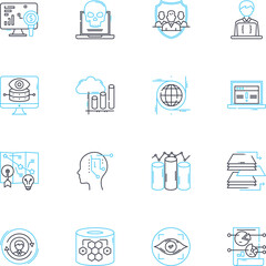 Storage facility linear icons set. Secure, Accessible, Spacious, Climate-controlled, Convenient, Clean, Organized line vector and concept signs. Versatile,Affordable,Flexible outline Generative AI