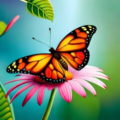butterfly on a flower created in artificial intelligence