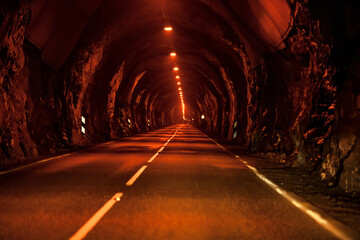 Fototapeta na wymiar Underground tunnel in the mountains