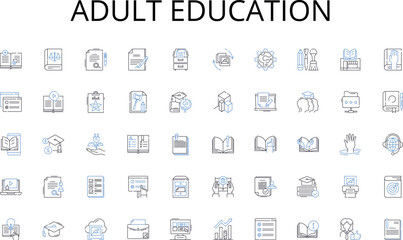 adult education line icons collection. Insight, Reflection, Introspection, Recognition, Perception, Self-examination, Understanding vector and linear illustration. Empathy,Clarity,Realization outline