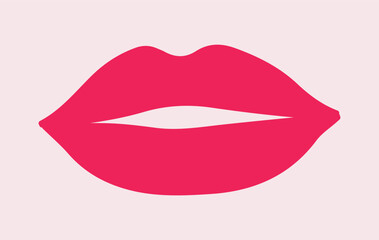 Lips, mouth vector illustration. Beauty, lipstick, fashion, makeup, sexy, red. Icon