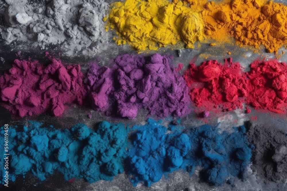 Aufkleber colored powders layered on top of each other. generative ai
