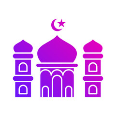 islamic mosque gradient icon button vector illustration