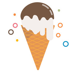 Sweet pastel ice cream isolated on transparent background