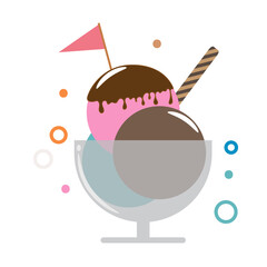 Sweet pastel ice cream isolated on transparent background