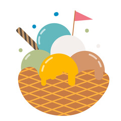 Sweet pastel ice cream isolated on transparent background