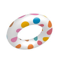 Colorful inflatable swim ring on transparent background, Rubber swimming ring, sea fun and security