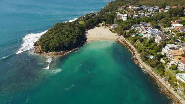 Shelly Beach - Manly Beach - Sydney Australia NSW Ocean from above Drone footage