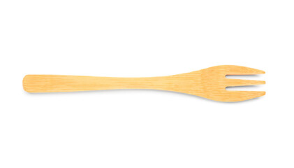 Wooden fork isolated on white background