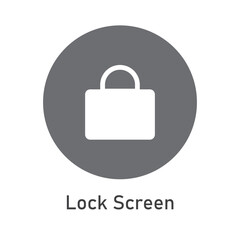 Lock Screen Icon Vector Image Illustration.Mobile Phone Icon.