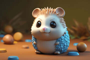 Cute cartoon imagine design 3D Illustration for kids and super funny for Wallpaper and background design. AI Generated