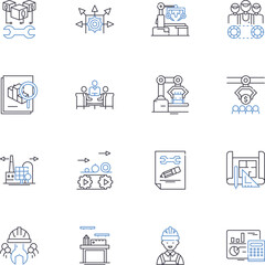 Sales corporation line icons collection. Sales, Corporation, Marketing, Revenue, Customers, Branding, Expansion vector and linear illustration. Targeting,Nerking,Prospects outline signs set