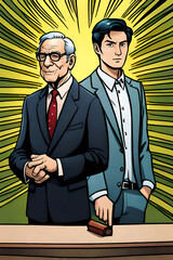 two business men who are seriously thinking and go to success