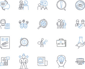 Guild service line icons collection. Community, Unity, Loyalty, Support, Collaboration, Trust, Connection vector and linear illustration. Diversity,Inclusivity,Communication outline signs set
