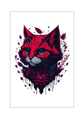 Cat AI Art t-shirt graphic design