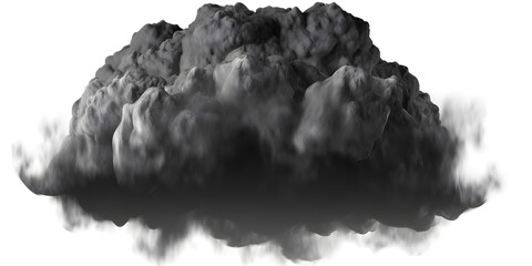 dark storm smoke cloud isolated on transparent background png