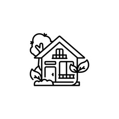 eco house vector icon. real estate icon outline style. perfect use for logo, presentation, website, and more. simple modern icon design line style