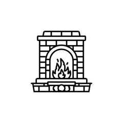 fireplace vector icon. real estate icon outline style. perfect use for logo, presentation, website, and more. simple modern icon design line style