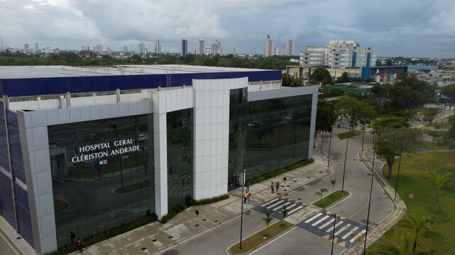 feira de santana, bahia, brazil - april 23, 2023: View of the Cleriston Andrade General Hospital in the city of Feira de Santana.