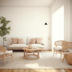 Minimalist and modern Interior Living Room Style Transform Your  with Simple Elegant Decor. generative ai