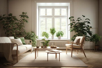 Minimalist and modern Interior Living Room Style Transform Your  with Simple Elegant Decor. generative ai