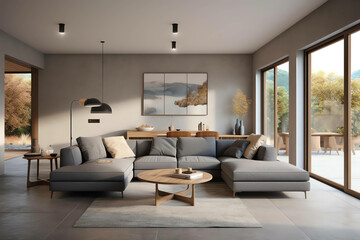 Minimalist and modern Interior Living Room Style Transform Your  with Simple Elegant Decor. generative ai