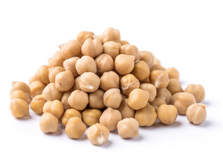 A pile of brown seeds with a green leaf on top.