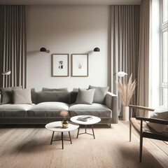 Minimalist and modern Interior Living Room Style Transform Your  with Simple Elegant Decor. generative ai