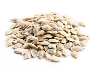sunflower seeds isolated on white background