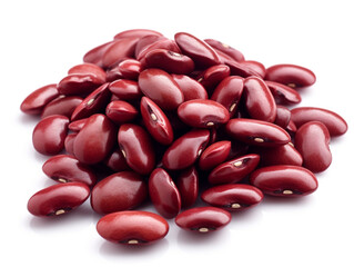 Red beans on a white background