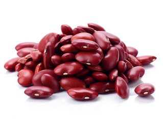 Red beans on a white background