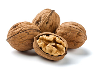 walnuts isolated on white background