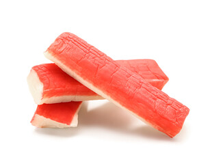 Tasty crab sticks isolated on white background © Pixel-Shot