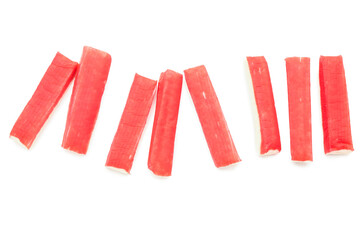 Tasty crab sticks isolated on white background © Pixel-Shot