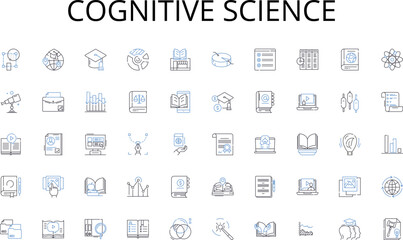 Fototapeta na wymiar Cognitive science line icons collection. Campaigns, Supporters, Donations, Investors, Rewards, Funding, Crowdfunding vector and linear illustration. Startups,Innovation,Entrepreneurs outline signs set