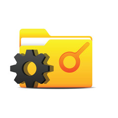 File managers icon. Folder with documents isolated on background vector illustration.