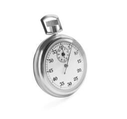 Vintage timer isolated on white. Measuring tool