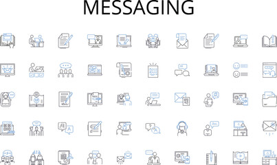 Messaging line icons collection. Adventure, Adrenaline, Excitement, Rush, Fear, Euphoria, Intensity vector and linear illustration. Thrillseeker,Risk,Heart-pumping outline signs set