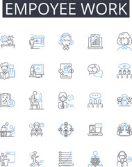 Empoyee work line icons collection. Architecture, Culture, Landmarks, Preservation, Heritage, Antiquity, Monuments vector and linear illustration. Remnants,Piers,Legacy outline signs set