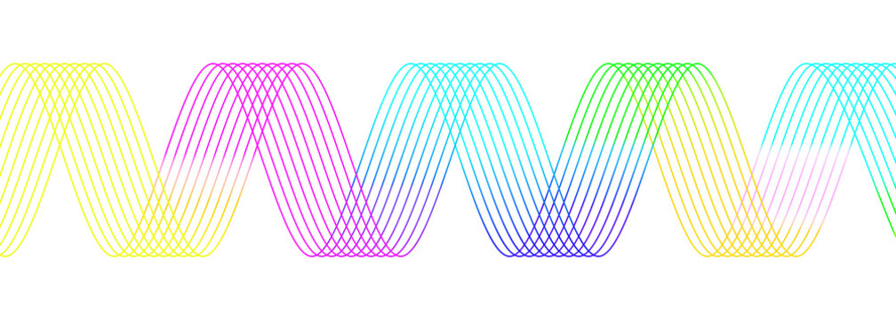 Multi-coloured sine waves background