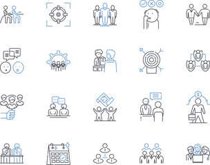 Business operation line icons collection. Efficiency, Strategy, Growth, Innovation, Performance, Productivity, Sustainability vector and linear illustration. Optimization,Management,Streamlining