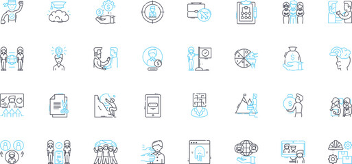 Innovation linear icons set. Creativity, Progress, Advancement, Novelty, Originality, Breakthrough, Invention line vector and concept signs. Ingenuity,Evolution,Exploration outline illustrations