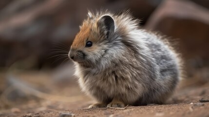 Small fluffy animal with bushy tail. AI generated