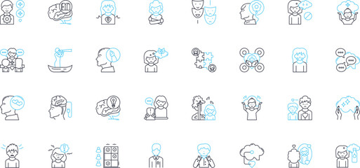 Obraz premium Intellectual wellness linear icons set