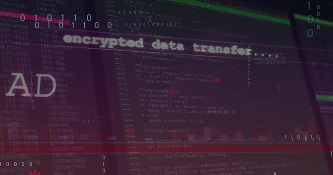 Animation of computer language and texts over binary codes against graph and abstract interface