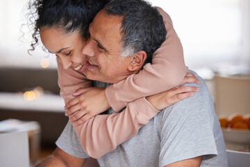 Spending time with you wonderful. a young woman hugging her father.