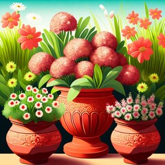 clay flower pot